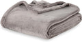 Berkshire Blanket Classic VelvetLoft® Solid Bed Blanket Queen Size,Lightweight Soft Fuzzy Plush Blanket for Bed and Couch,Charcoal Gray,90x90 Inches