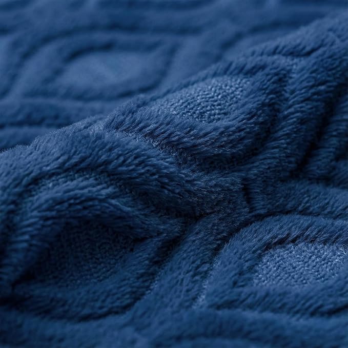 Horaldaily Solid Blanket Throw, Navy Blue Accent Farmhouse Neutral Square Euro Soft Fuzzy Plush Faux Fur Cozy Blankets for Couch Sofa Bed Lounging, Ideal Gifts for Kids Adults Wife Self, 50x60