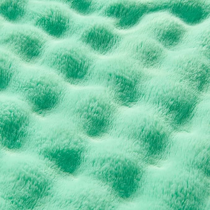 NEWCOSPLAY Throw Blanket for Couch Aqua Super Soft Flannel Fleece 3D Bubble Lightweight Bed Blanket All Season Use (Aqua, Throw(50"x60"))