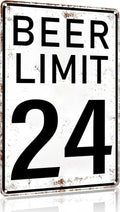 Bar Accessories Vintage Beer Limit 24 Tin Sign for Home Bar Man Cave Garage Basement Decor 8X12 Inch (3396)