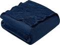 Hansleep Fleece Navy Throw Blanket, Super Soft Navy Blue Throw Blanket Flannel Fuzzy, Plush Cozy Blanket for All Seasons, Navy, Throw 50x60 Inches