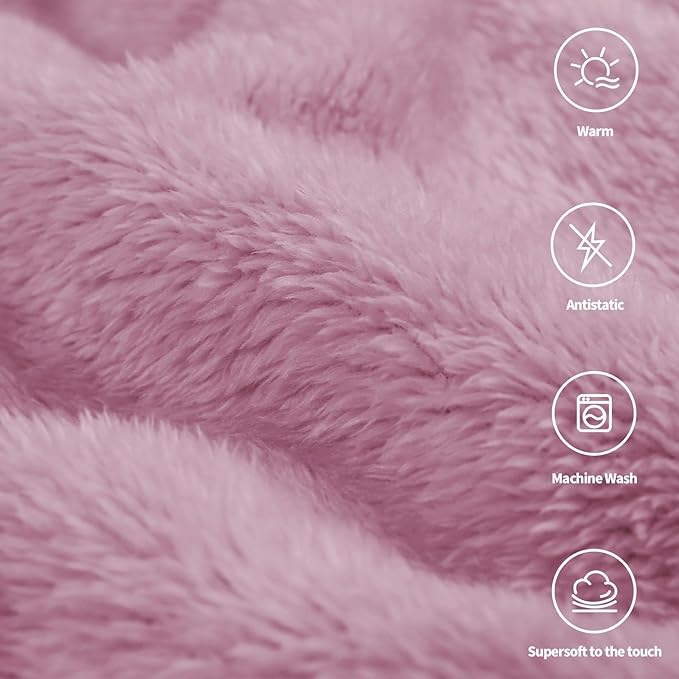 Plush Fleece Throw Blanket for Couch and Bed, Fluffy Fuzzy Cozy Lightweight Soft Blankets All Season Use (40x50 Inches,Lavender Purple)