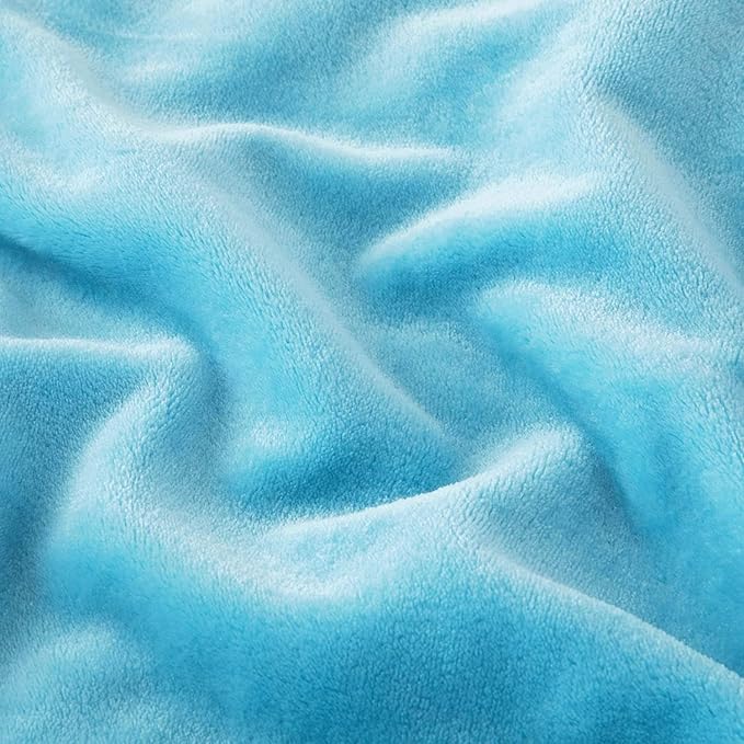 MOONLIGHT20015 Silk Touch Warm Fleece Throw Blankets - 400 GSM Throws for Sofa Fluffy Blanket Bed Throw for Bedroom, Couch, Travel (Light Blue, King 108" x 90")