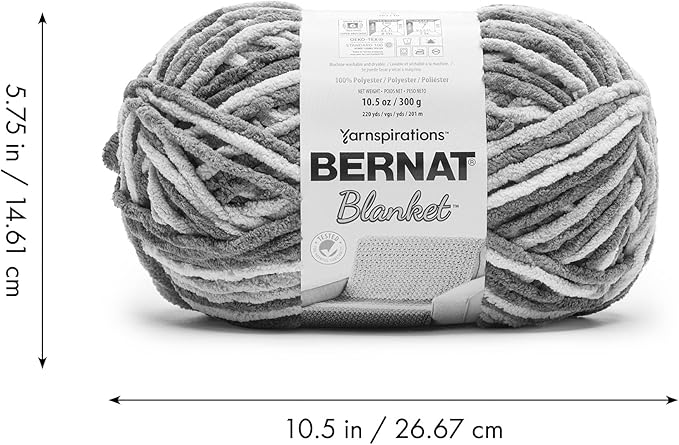 Bernat Blanket Speckle Clay Brick Yarn - 2 Pack of 10.5oz/300g - Polyester - #6 Super Bulky - 220 Yards - Knitting & Crochet