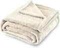 SOCHOW Flannel Fleece Blanket Throw Size, All Season Lightweight Super Soft Cozy Blanket for Bed or Couch, Linen, 50x60 inches