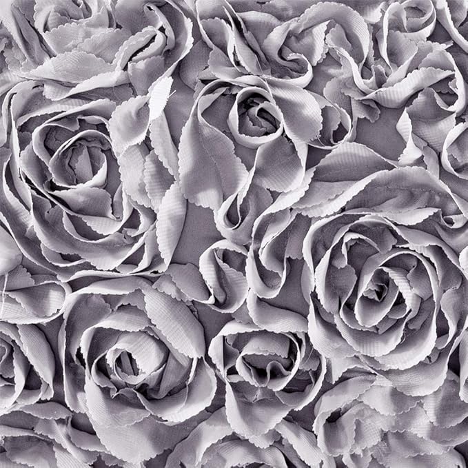 MIULEE 3D Rose Flower Pillow Covers Pack of 2 Decorative Spring Floral Romantic Stereo Chiffon Aesthetic Solid Pillowcase for Girl Bedroom Living Room Decor 16x16 Inch Grey
