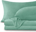 BEDELITE Flannel Sheets Full Size Haze Blue - Super Soft Fleece Sheets Set Fluffy Extra Plush, 4 Piece(Include Fitted Sheet, Flat Sheet, 2 Pillowcases)