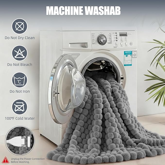 Heated Blanket Throw 50" x 60" Soft Ribbed Faux Fur Flannel Fast Heating 12 Heat Levels 1–12H Timer & Overheat Protection & Auto Shut-Off & ETL FCC & Machine Washable Heated Throw