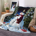 Christmas Snowman Blanket, Winter Holiday Throw Blanket Soft Cozy Flannel Blanket for Sofa Bed Couch Living Room Decor 50X60