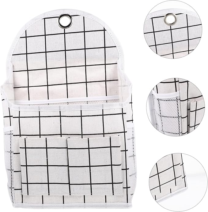 PRETYZOOM Bedside Hanging Storage Bag Multipurpose Organizer Pouch for Dormitory Bedroom for Phones Chargers Books and Items