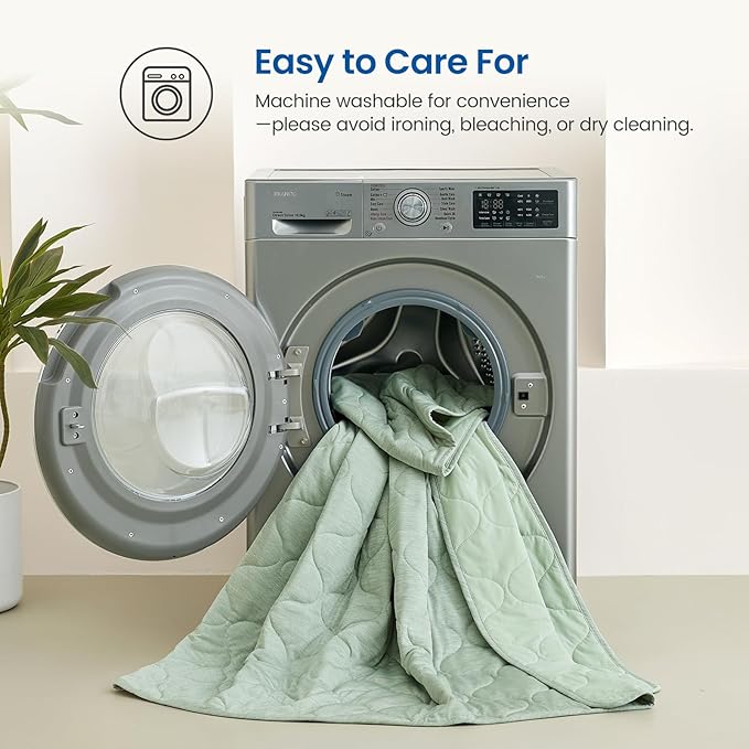 Cozy Bliss Cooling Dual-Sided Blanket for Hot Sleepers, Q-Max>0.46 Lightweight Soft Breathable Bed Blanket, Double Side Cooling Throw for Night Sweats (Sage Green, 50"x70")