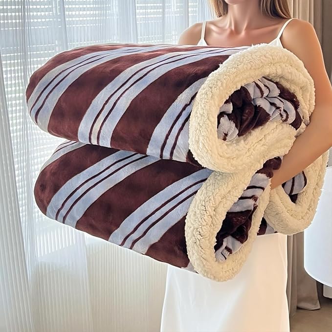 Twin Size Fleece Blanket for Bed - Soft Cozy Fuzzy Blankets, Reversible Plush & Warm Blanket for Couch, Sofa - Gift for Women, Mom, Girl - Winter Fluffy Home Decor 45"x60"