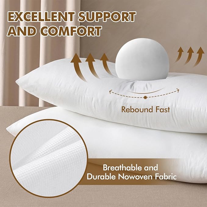 MIULEE 16x36 Inch Pillow Insert, Throw Pillow for Bed Sofa Couch Rectangle Decorative Lumbar Virgin Microfiber Stuffer