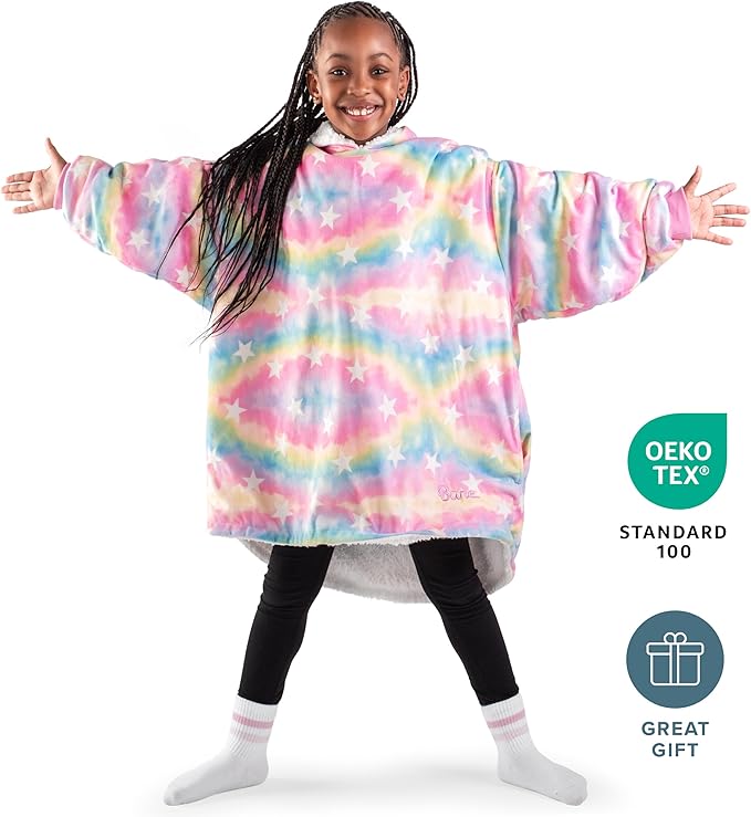 Bare Home Wearable Blanket Hoodie - Soft Plush Sherpa - Warm and Cozy - Oversized Wearable Blanket - Adult & Kid Sizes