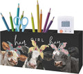Hay Girl Hay Cow Makeup Brush Toothbrush Holder, Pen Pencil Holder, Organizer for Bathroom Vanity Dorm, Cow Lover Gifts for Home Office Dorm Desk Accessories