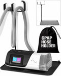 CPAP Protector Mat & CPAP Hose Holder – Bedside Organizer with CPAP Hook for CPAP Mask & Tubing, Keeps CPAP Supplies Neat and Tidy All Night (T-Style Hook)