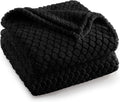 Exclusivo Mezcla Fleece Throw Blanket for Couch and Bed,Extra Soft Warm Decorative Fuzzy Throws for Women,Lightweight Cozy Blankets Size 50x60 Inches, Black