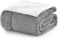 MOONLIGHT20015 Sherpa Fleece Twin Blanket - (Light Grey, 60X80 Inches) Warm and Fluffy Blankets for Winter - Reversible Thick and Cozy Twin Size Blankets for Bed, Camping and Travel