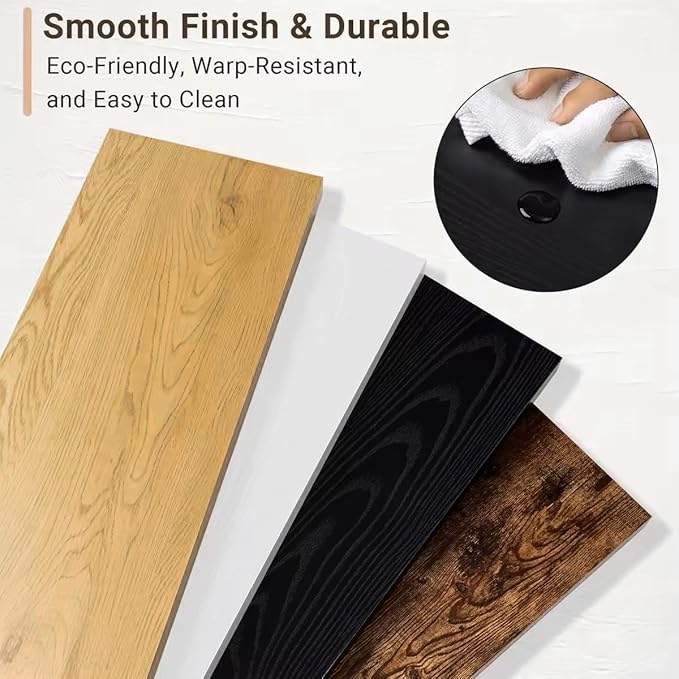 Vivelove 36 Inches Floating Shelves Wall Mounted, 10" Deep Wall Shelves for Bedroom, Bathroom, Living Room, Kitchen, Office, Home Decor, Modern Shelf, Set of 2, Black, 36x10.2x1.5
