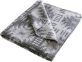 Woolrich Cotton Blend Jacquard Blanket with Whipstitch Edge, Lightweight All-Season Bed Blanket, Machine Washable, Oeko-TEX Certified, Grey Aztec, Full/Queen