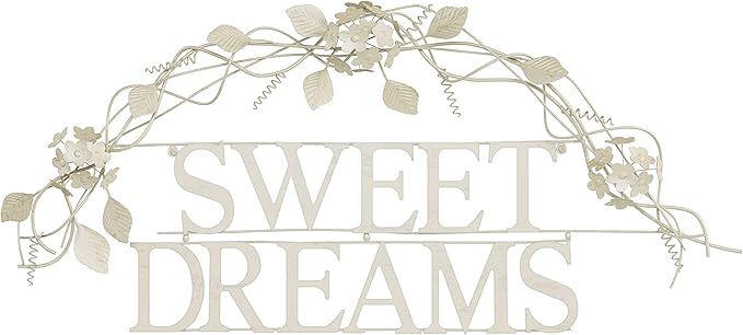 Lavish Home Bedroom Wall Decor - Sweet Dreams Decorative Wall Sign - Home Accent 3D Word Art - Modern Rustic or Vintage Farmhouse Style (White)
