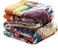 Boho Throw Blanket, 100% Organic Muslin Cotton Skin-friendly Breathable Ultra Soft Bed Quilt Throw - All Season Bohemian Decor Luxury Colorful Blanket for Sofa Couch Chair and Gift. 80" x 90"