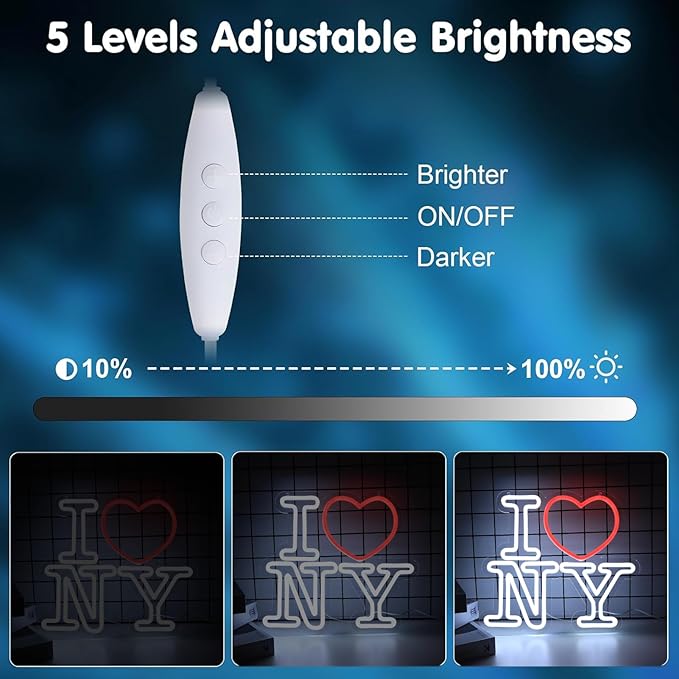 Love NY Neon Signs for Wall Decor，Led Neon Light for Bedroom Office Party，Christmas gift