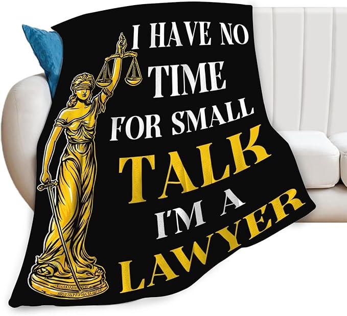 Lawyer Gifts Blanket for Girls Women Boys Men Adults Kids Soft Cozy Fleece Legal Lady Justice Throw Blankets Warm Flannel Plush Lightweight Decor for Couch Bed Sofa 80"X60"