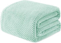 Exclusivo Mezcla Fleece Bed Blanket King Size, Super Soft and Warm Blankets for Couch, Sofa and Bed Waffle Textured, Cozy, Fuzzy and Lightweight (Mint Green, 90x104 Inches)