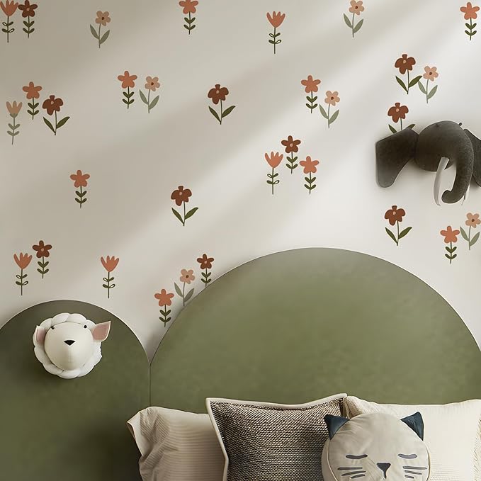 QUCHENG Boho Wall Stickers Girls Bedroom Removable Wall Decals Nursery Kids Room Decor Vinyl Murals DIY Cute Decorations 6 Sheets