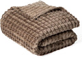 Ultra Soft Jacquard Sherpa Throw Blanket, Lightweight Yet Cozy, Versatile Couch and Travel Blanket, Checker Pattern, Multiple Sizes and Colors, Easy-Care and Durable,50x60 Inches