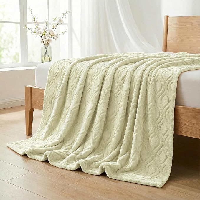Horaldaily Solid Blanket Throw, Beige Accent Farmhouse Neutral Square Euro Soft Fuzzy Plush Faux Fur Cozy Blankets for Couch Sofa Bed Lounging, Ideal Gifts for Kids Adults Wife Self, 50x60