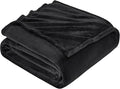 Hansleep Fleece Black King Blanket, Super Soft Flannel Fuzzy Plush Cozy Blanket for All Seasons, Black, King 90x108 Inches