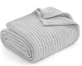 PHF Lightweight Waffle Weave Blanket Queen Size, Breathable & Ultra Soft, 90"x 90" Soft & Cozy Thin Blanket for All Season & Hot Sleepers, Bed, Home Decor - Light Grey