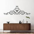 EANHIPE Metal Scroll Wall Art, Vine Scroll Metal Wall Decor, Flower Scroll Wall Hanging, Art for Bedroom Wall Above Bed, Headboard Wall Decor, Bedroom Wall Decoration (Black, 59"x20"/150x50cm)