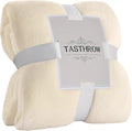 TASTHROW Creamwhite Throw Blanket 60x80 Inches, Soft Plush Cozy Fleece Flannel Throw Blanket, Lightweight Warm Throws for Bed, Couch, Bedroom and Living Room, All Seasons