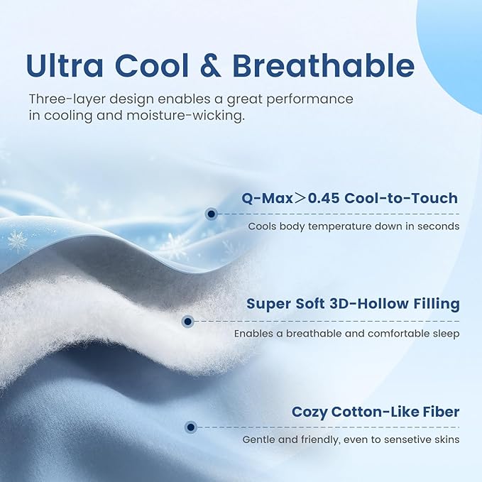 Cozy Bliss Cooling Blanket for Hot Sleepers King Size, Q-Max 0.45 Cooling Comfort, Cold Blankets for Night Sweats Sleeping, Ultra-Cool Lightweight Breathable Summer Blanket for Bed, Khaki 108"x90"
