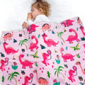Lukeight Pink Dinosaur Toddler Blanket for Girls and Boys, Plush and Thick Girls Blanket Birthday Gifts for Toddler and Baby (Dinosaur, 30x40 Inches)