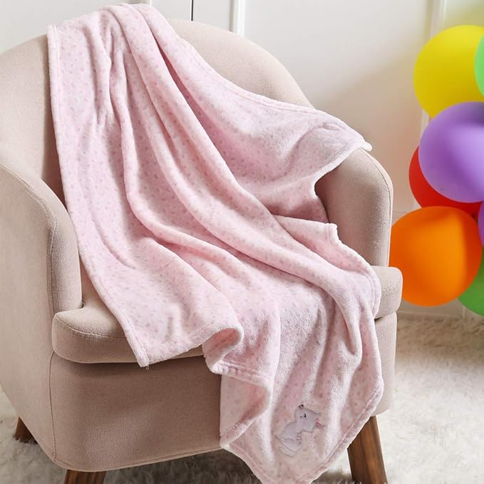 CREVENT 2Pcs 30''X40'' Cute Cozy Fluffy Warm Baby Blankets for Infants Toddlers' Bedding Crib Cot Stroller - Giraffe + Cat