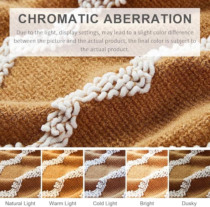 BOURINA Fluffy Chenille Knitted Fringe Throw Blanket Lightweight Soft Cozy for Bed Sofa Chair Throw Blankets, 60" x 80",Mustard
