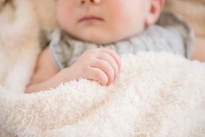 Saranoni Bamboni Baby Blanket | Luxury Plush Super Soft Blanket | Breathable Comfort Infant Baby Blankets for Boys & Girls | Ivory, Mini - 15” x 20”