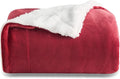 Bedsure GentleSoft Sherpa Fleece Throw Blanket for Couch, Non-Heated, Thick and Warm Throw for Girls and Women, Soft Fuzzy Plush Blanket for Winter, Red, 50x60 Inches