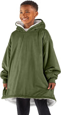 Bare Home Wearable Blanket Hoodie - Soft Plush Sherpa - Warm and Cozy - Oversized Wearable Blanket - Adult & Kid Sizes