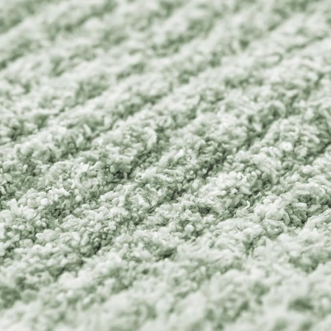 MH MYLUNE HOME Ultra Soft Ribbed Throw Blanket for Couch 50x60 Inches Luxurious Super Cozy Fluffy Microfiber Blanket Plush Warm Reversible Throw Blankets for Sofa Bed - Sage Green 50 x 60 Inches