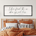 I Have Found The One Whom My Soul Loves Wall Art 40x15 Inch Large Song of Solomon 3:4 Sign Master Bedroom Above Bed Wood Frame Wall Hanging Decor (Black)