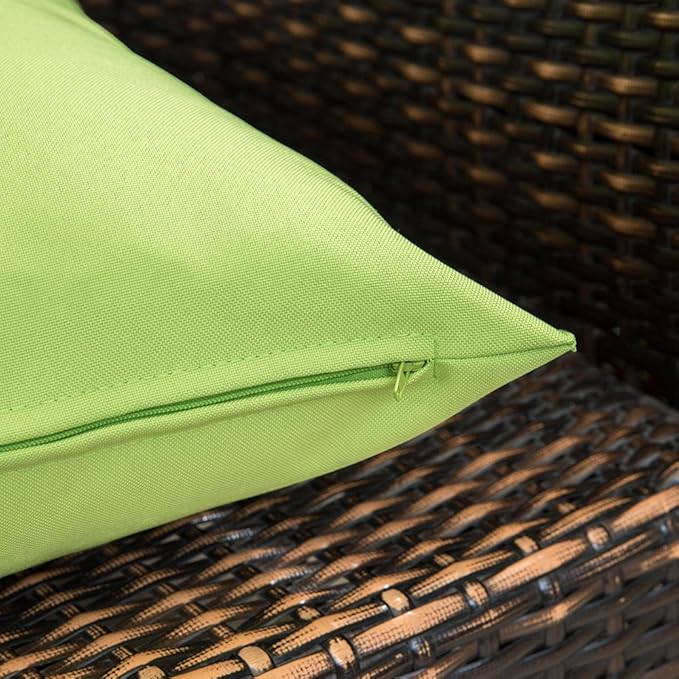 MIULEE Pack of 2 Decorative Outdoor Waterproof Pillow Covers Square Garden Cushion Sham Throw Pillowcase Summer Shell for Patio Tent Couch 18x18 Inch Pale Green
