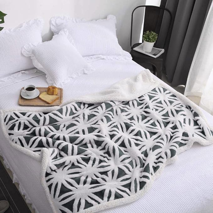 LOMAO Sherpa Fleece Blanket Easter Gifts for Mom Cozy Soft Throw Blanket for Women Men Dual Sided Couch Sofa Bed Blanket (Dark Grey, 90''x90'')