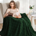 Zyrah Super Soft Throws for Couch Fleece Throw Blanket Lightweight Decorative Fuzzy Cozy Blankets for Sofa Chair Bed (B-Dark Green, Throw(50"x60"))