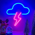 Neon Sign LED Cloud Lightning Neon Signs for Wall Decor Hanging Battery or USB Powered Light Up Neon Lights for Bedroom Aesthetic Kids Room Living Room Bar Party Christmas Wedding Pink