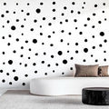 TaoBary 15 Sheet 300 Pcs Irregular Polka Dots Boho Wall Decal Terrazzo Playroom Bedroom Removable Modern Vinyl Boho Wall Stickers (Black)